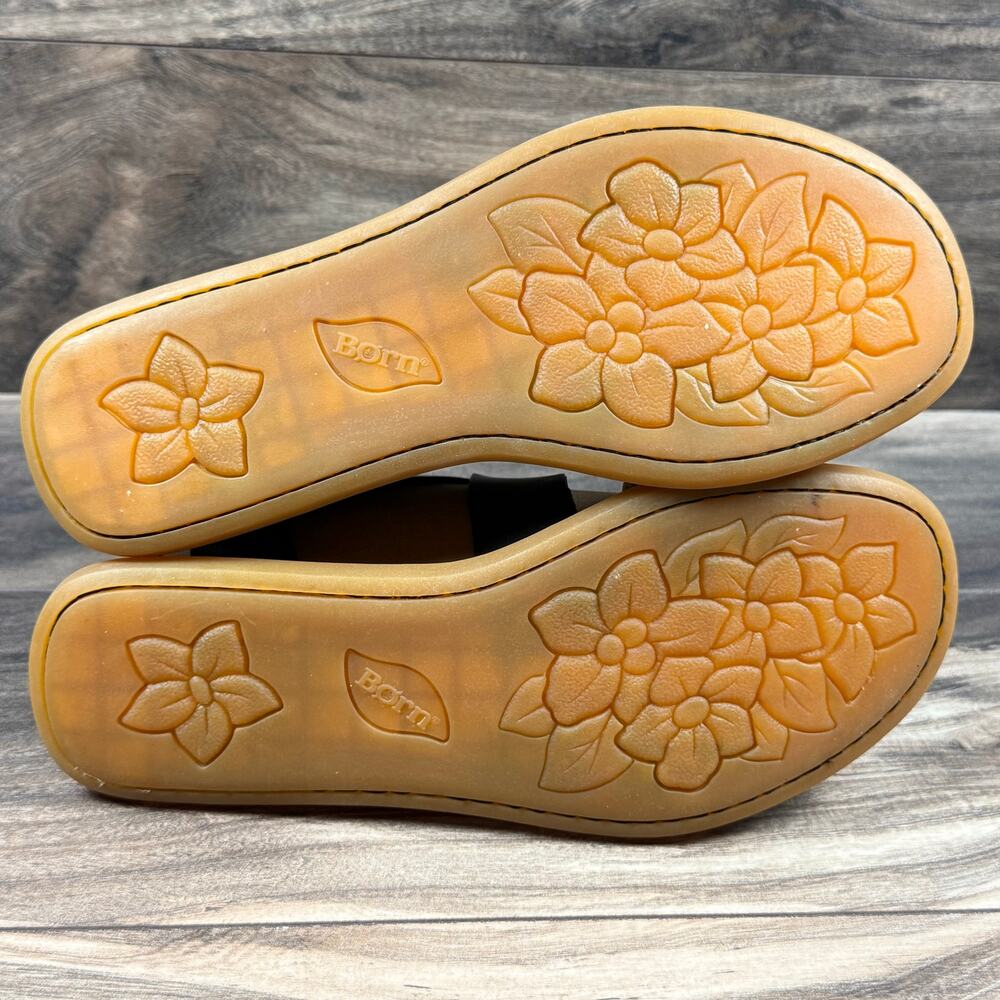 NIB Born Neil 9M Black Leather Gladiator Strappy Flat Sandals - Picture 9 of 12